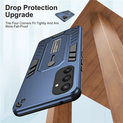 For Samsung Galaxy S24+ Back Case Silicone Ring Strap TPU+PC Kickstand Phone Cover