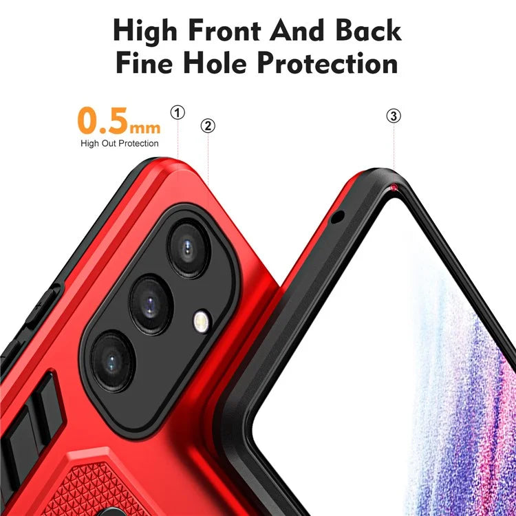 For Samsung Galaxy S24+ Back Case Silicone Ring Strap TPU+PC Kickstand Phone Cover