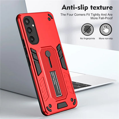 For Samsung Galaxy S24+ Back Case Silicone Ring Strap TPU+PC Kickstand Phone Cover