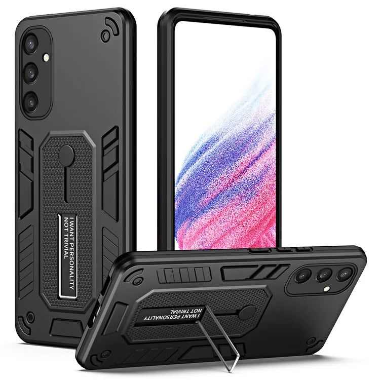 For Samsung Galaxy S24+ Back Case Silicone Ring Strap TPU+PC Kickstand Phone Cover