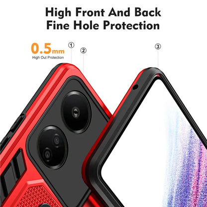 For Xiaomi Redmi 13C 4G / Poco C65 4G Metal Kickstand Case with Silicone Ring Strap