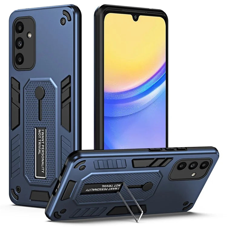 For Samsung Galaxy A15 5G Phone Case Metal Kickstand TPU+PC Phone Cover