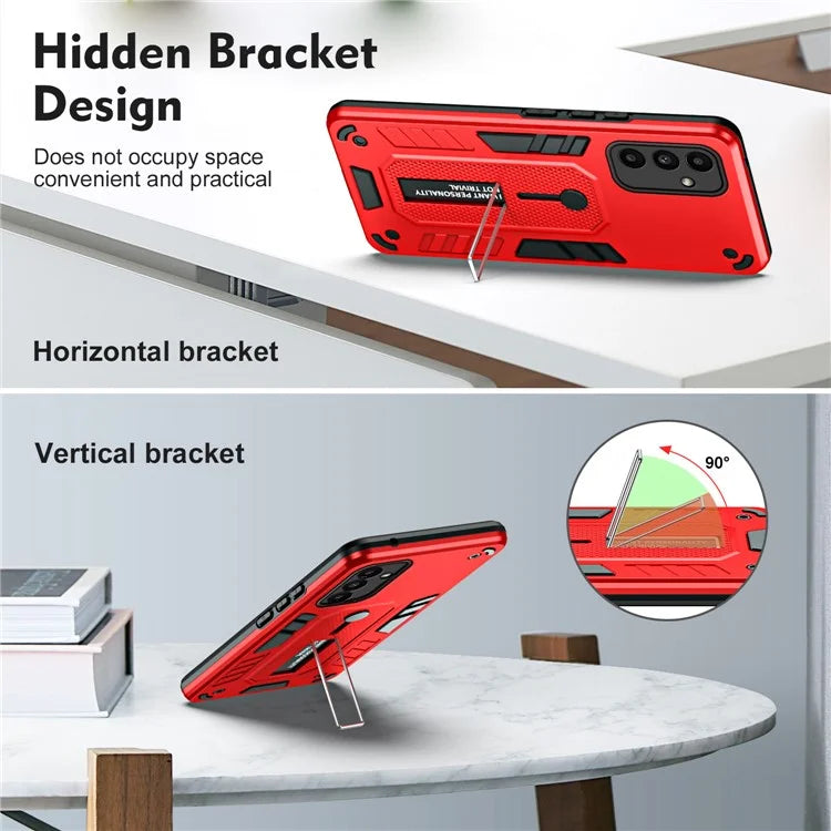 For Samsung Galaxy A15 5G Phone Case Metal Kickstand TPU+PC Phone Cover