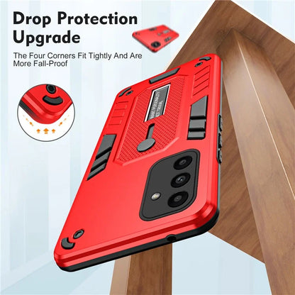 For Samsung Galaxy A15 5G Phone Case Metal Kickstand TPU+PC Phone Cover