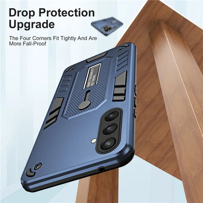 For Samsung Galaxy S23 FE Kickstand Case PC+TPU Shock Absorbing Mobile Phone Cover