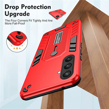 For Samsung Galaxy S23 FE Kickstand Case PC+TPU Shock Absorbing Mobile Phone Cover