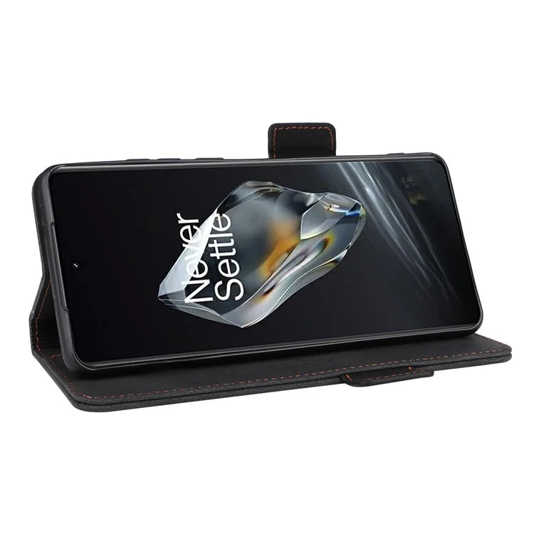 For OnePlus 12 5G Leather Case Wallet Phone Cover Hardware Decor