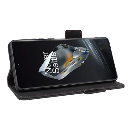 For OnePlus 12 5G Leather Case Wallet Phone Cover Hardware Decor
