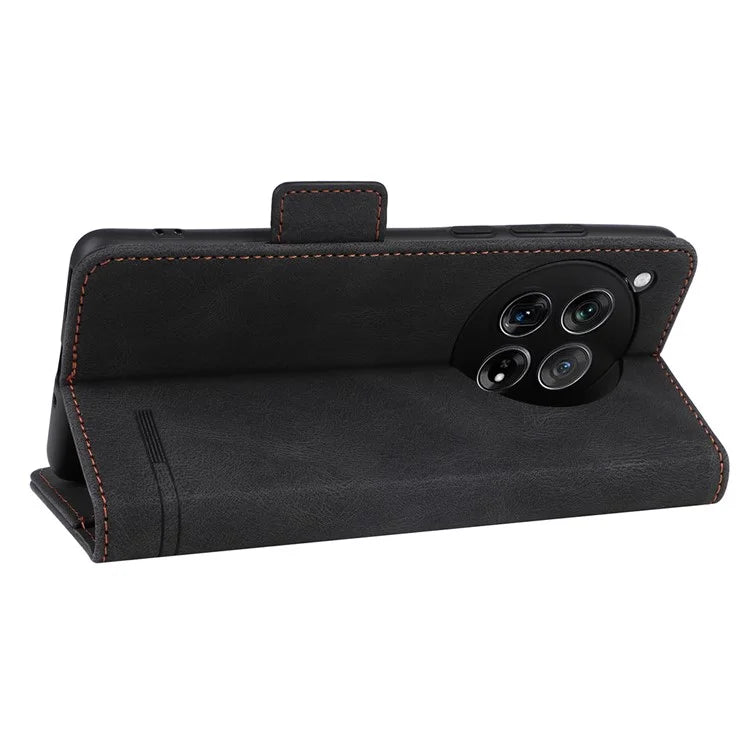 For OnePlus 12 5G Leather Case Wallet Phone Cover Hardware Decor