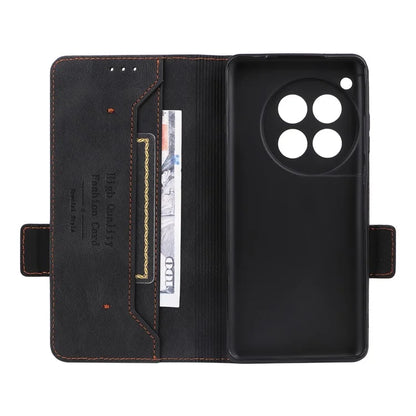 For OnePlus 12 5G Leather Case Wallet Phone Cover Hardware Decor