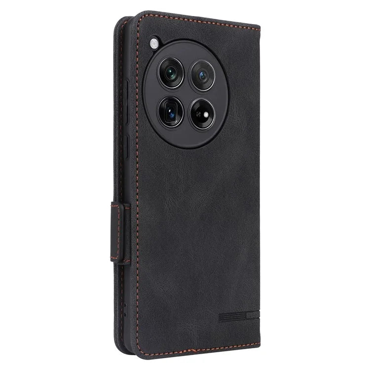For OnePlus 12 5G Leather Case Wallet Phone Cover Hardware Decor