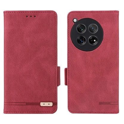 For OnePlus 12 5G Leather Case Wallet Phone Cover Hardware Decor