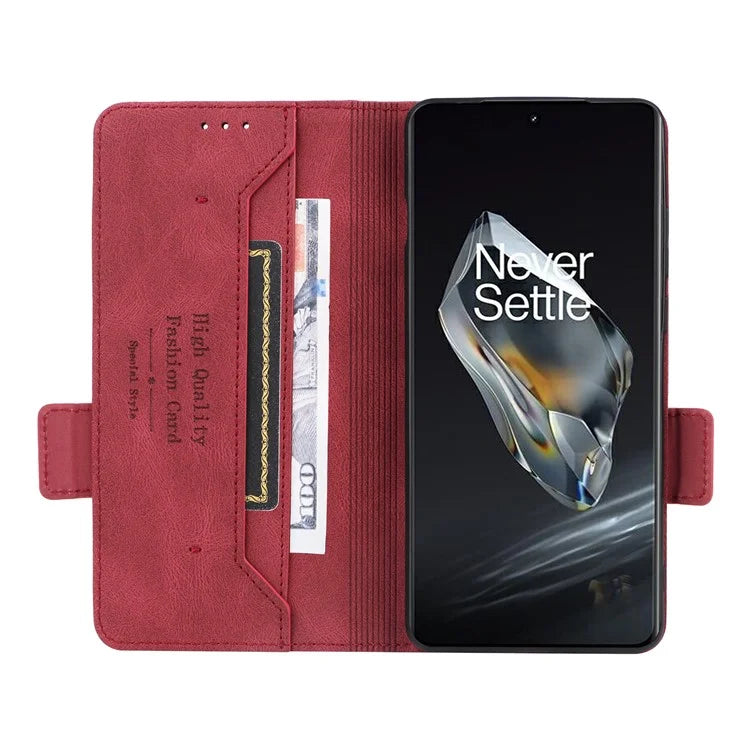 For OnePlus 12 5G Leather Case Wallet Phone Cover Hardware Decor