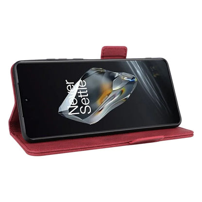 For OnePlus 12 5G Leather Case Wallet Phone Cover Hardware Decor