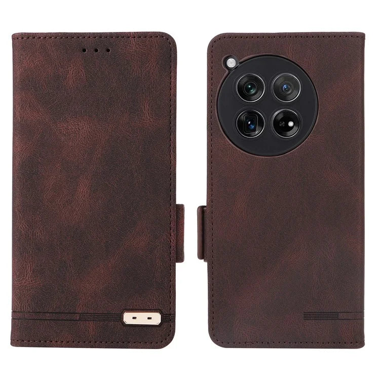 For OnePlus 12 5G Leather Case Wallet Phone Cover Hardware Decor