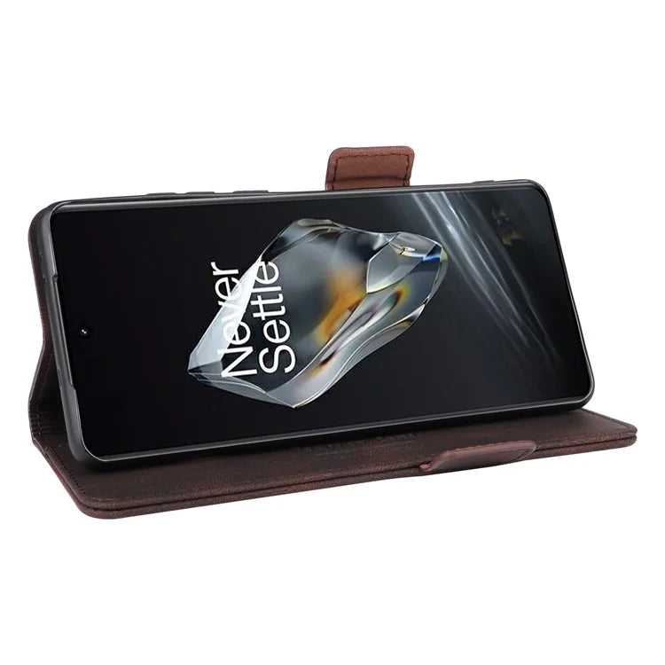 For OnePlus 12 5G Leather Case Wallet Phone Cover Hardware Decor