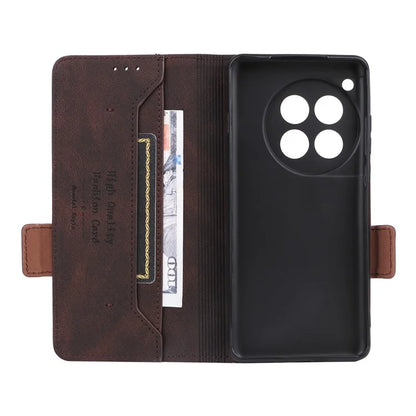 For OnePlus 12 5G Leather Case Wallet Phone Cover Hardware Decor