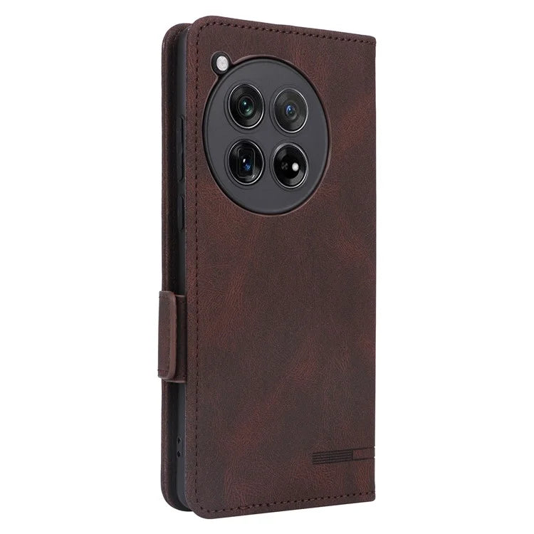 For OnePlus 12 5G Leather Case Wallet Phone Cover Hardware Decor