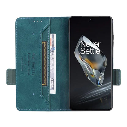 For OnePlus 12 5G Leather Case Wallet Phone Cover Hardware Decor