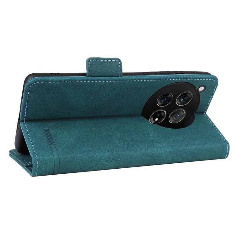 For OnePlus 12 5G Leather Case Wallet Phone Cover Hardware Decor