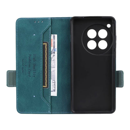 For OnePlus 12 5G Leather Case Wallet Phone Cover Hardware Decor