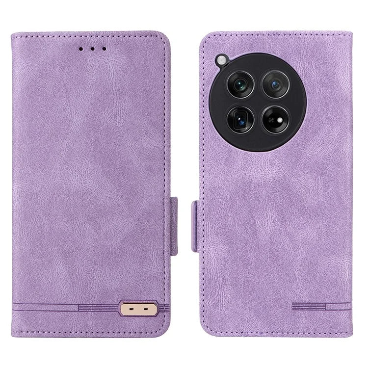 For OnePlus 12 5G Leather Case Wallet Phone Cover Hardware Decor