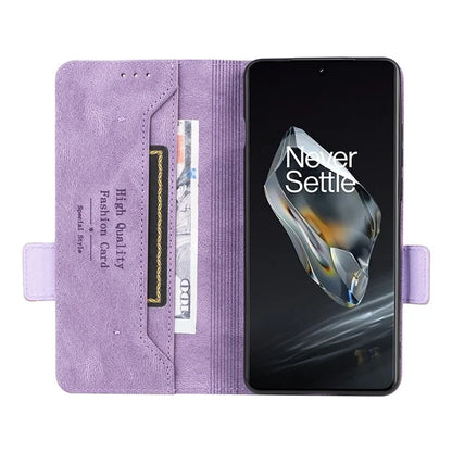 For OnePlus 12 5G Leather Case Wallet Phone Cover Hardware Decor