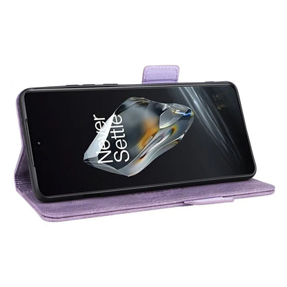 For OnePlus 12 5G Leather Case Wallet Phone Cover Hardware Decor