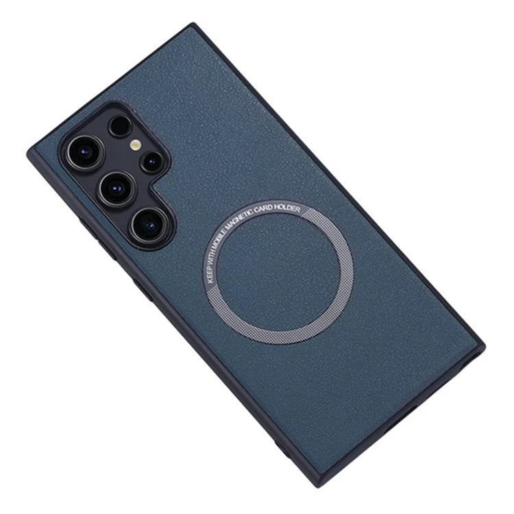 For Samsung Galaxy S24 Ultra Phone Case Compatible with MagSafe Leather+TPU Cover