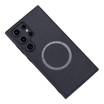 For Samsung Galaxy S24 Ultra Phone Case Compatible with MagSafe Leather+TPU Cover