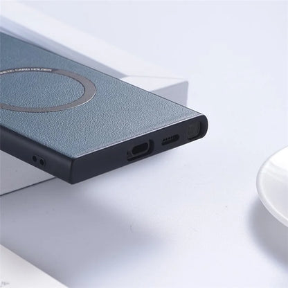 For Samsung Galaxy S24 Ultra Phone Case Compatible with MagSafe Leather+TPU Cover