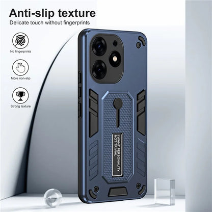 For Transsion Tecno Spark 10 Pro Phone Case Hidden Metal Kickstand Protective Cover