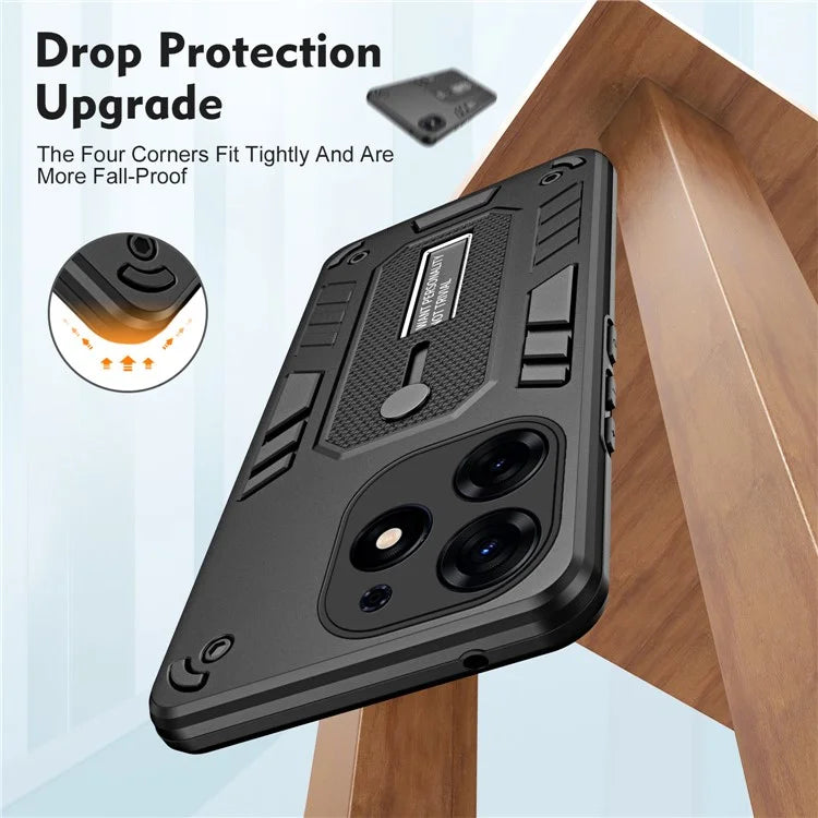 For Transsion Tecno Spark 10 Pro Phone Case Hidden Metal Kickstand Protective Cover