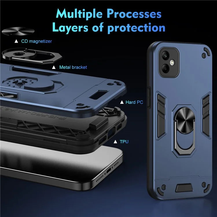 For Samsung Galaxy A05 4G Phone Case 360 Degree Rotation Ring Kickstand