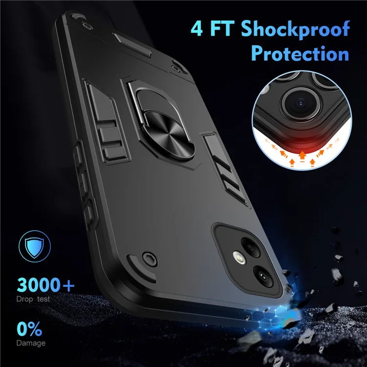 For Samsung Galaxy A05 4G Phone Case 360 Degree Rotation Ring Kickstand