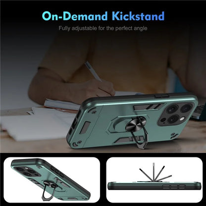 For iPhone 15 Pro Kickstand Case Magnetic Car Mount Phone Cover