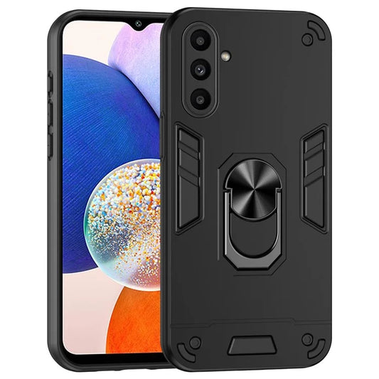 For Samsung Galaxy A14 5G / A14 4G Case Scratch-proof PC+TPU Phone Cover with Rotating Ring Kickstand