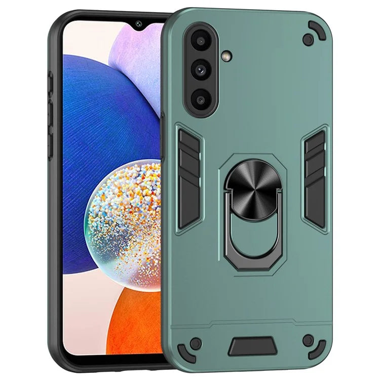 For Samsung Galaxy A14 5G / A14 4G Case Scratch-proof PC+TPU Phone Cover with Rotating Ring Kickstand