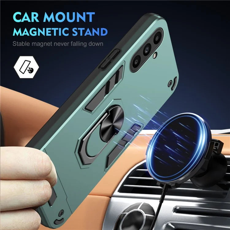 For Samsung Galaxy A14 5G / A14 4G Case Scratch-proof PC+TPU Phone Cover with Rotating Ring Kickstand