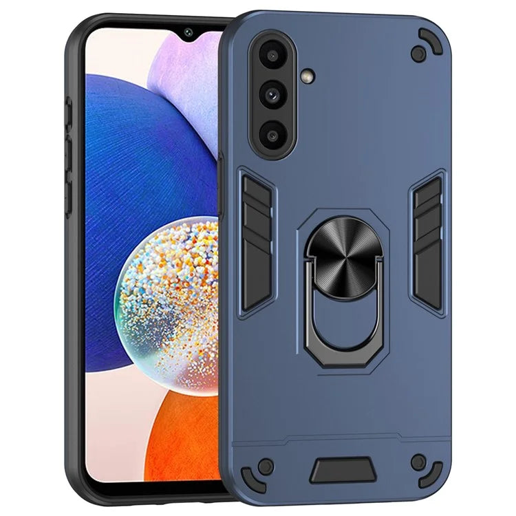 For Samsung Galaxy A14 5G / A14 4G Case Scratch-proof PC+TPU Phone Cover with Rotating Ring Kickstand