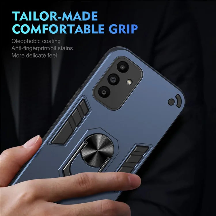 For Samsung Galaxy A15 5G Kickstand Case Slim-Fit PC+TPU Mobile Phone Cover Fits Magnetic Car Mount
