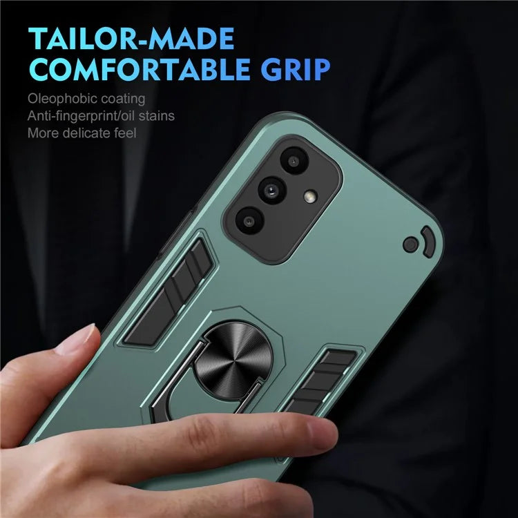 For Samsung Galaxy A15 5G Kickstand Case Slim-Fit PC+TPU Mobile Phone Cover Fits Magnetic Car Mount