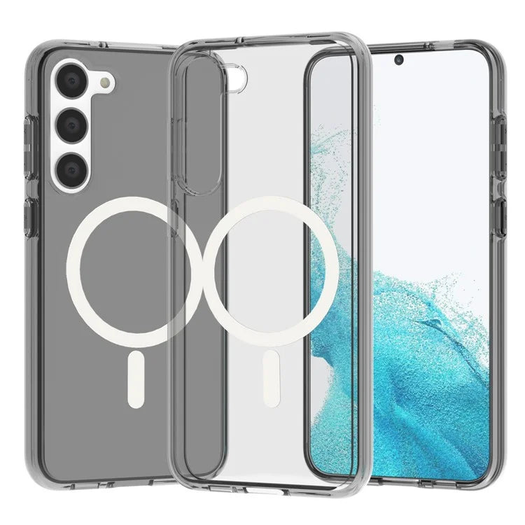 Magnetic Phone Case for Samsung Galaxy S24 Shell Hard PC Soft TPU Cover Black