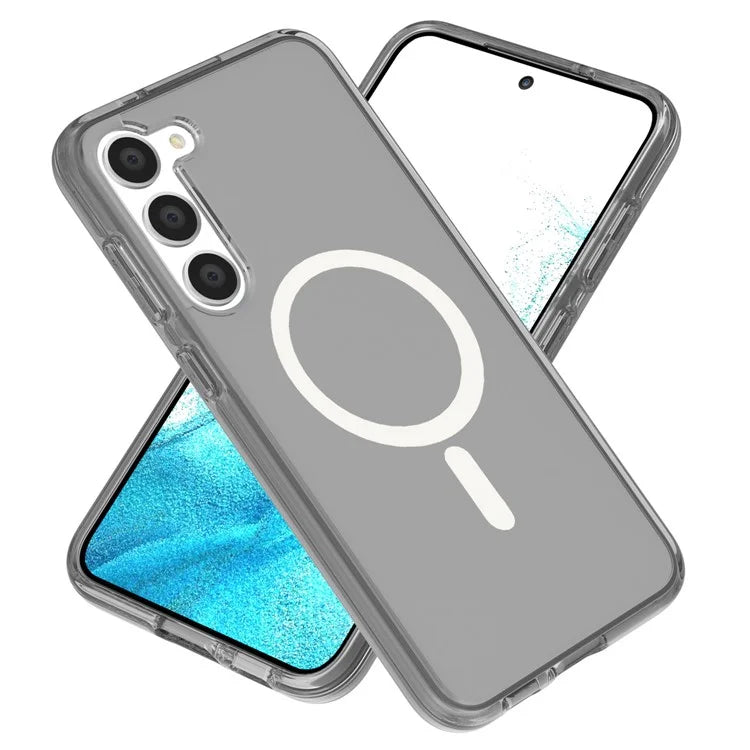 Magnetic Phone Case for Samsung Galaxy S24 Shell Hard PC Soft TPU Cover Black