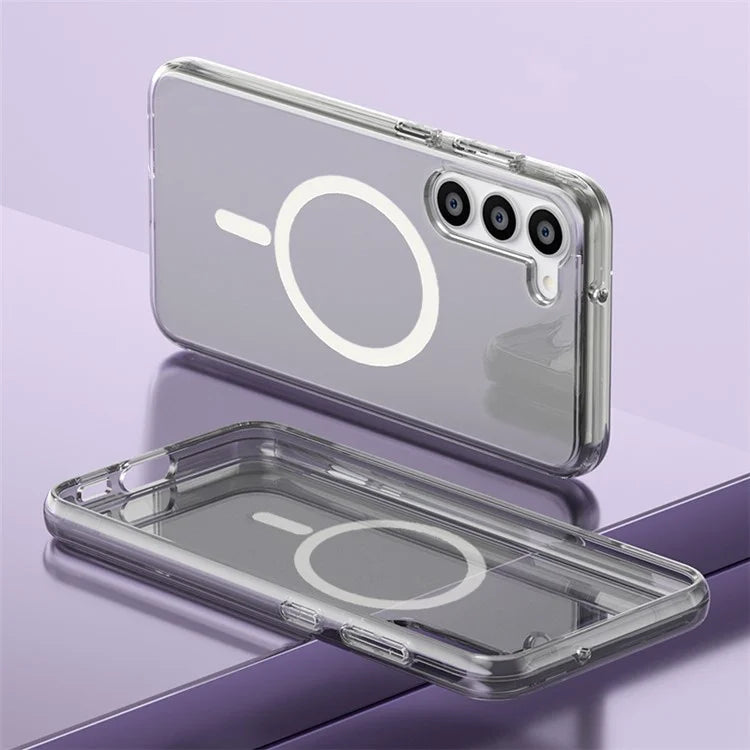Magnetic Phone Case for Samsung Galaxy S24 Shell Hard PC Soft TPU Cover Black