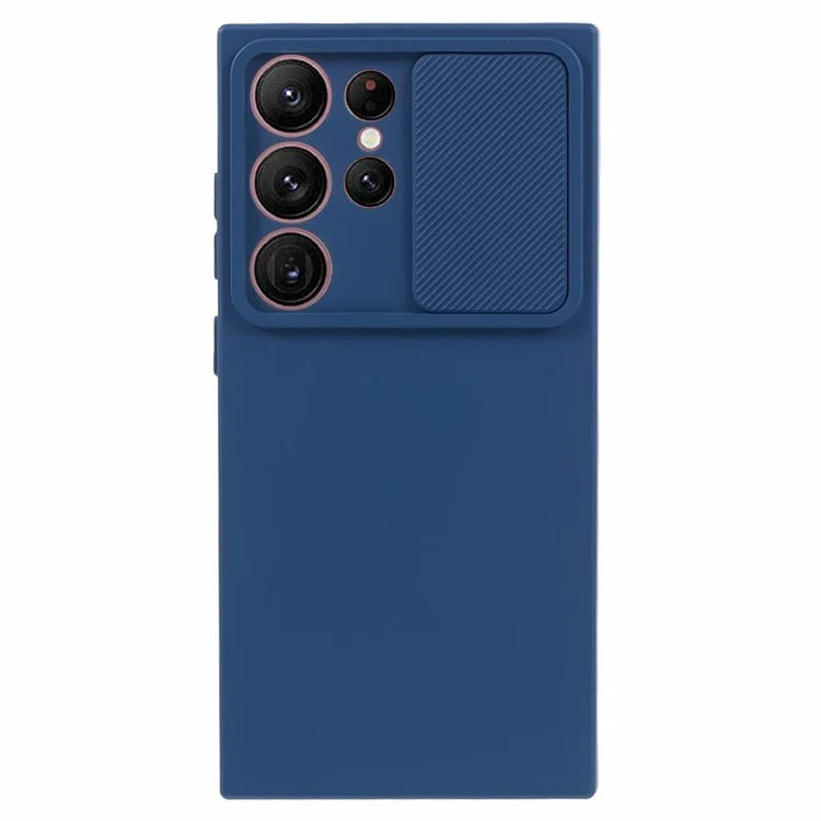 TMT Series for Samsung Galaxy S21 Ultra 5G TPU Case Anti-drop Phone Cover with Slide Lens Lid