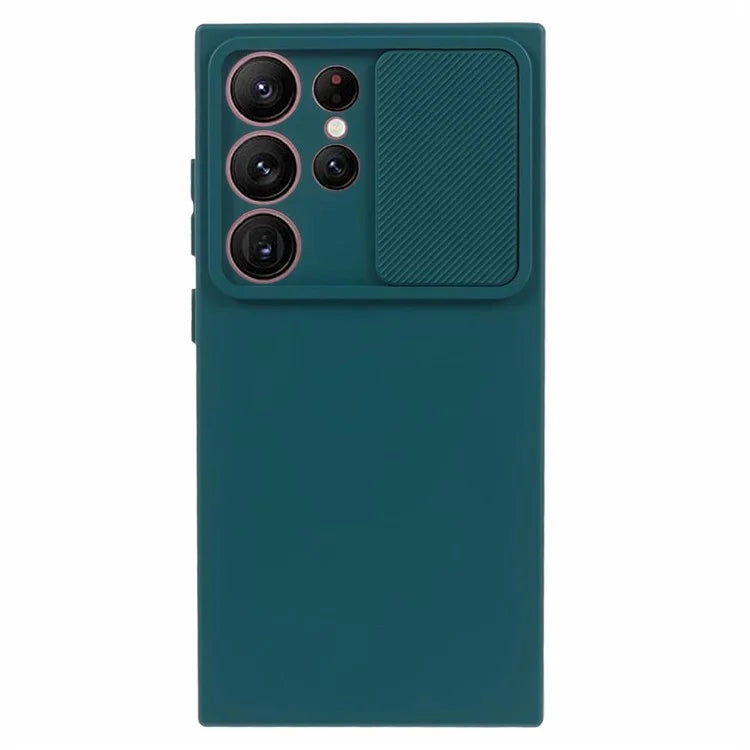 TMT Series for Samsung Galaxy S21 Ultra 5G TPU Case Anti-drop Phone Cover with Slide Lens Lid