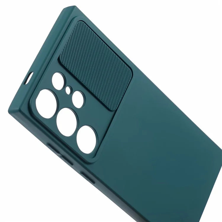 TMT Series for Samsung Galaxy S21 Ultra 5G TPU Case Anti-drop Phone Cover with Slide Lens Lid