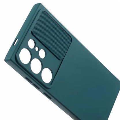 TMT Series for Samsung Galaxy S21 Ultra 5G TPU Case Anti-drop Phone Cover with Slide Lens Lid