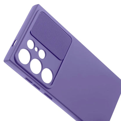 TMT Series for Samsung Galaxy S21 Ultra 5G TPU Case Anti-drop Phone Cover with Slide Lens Lid